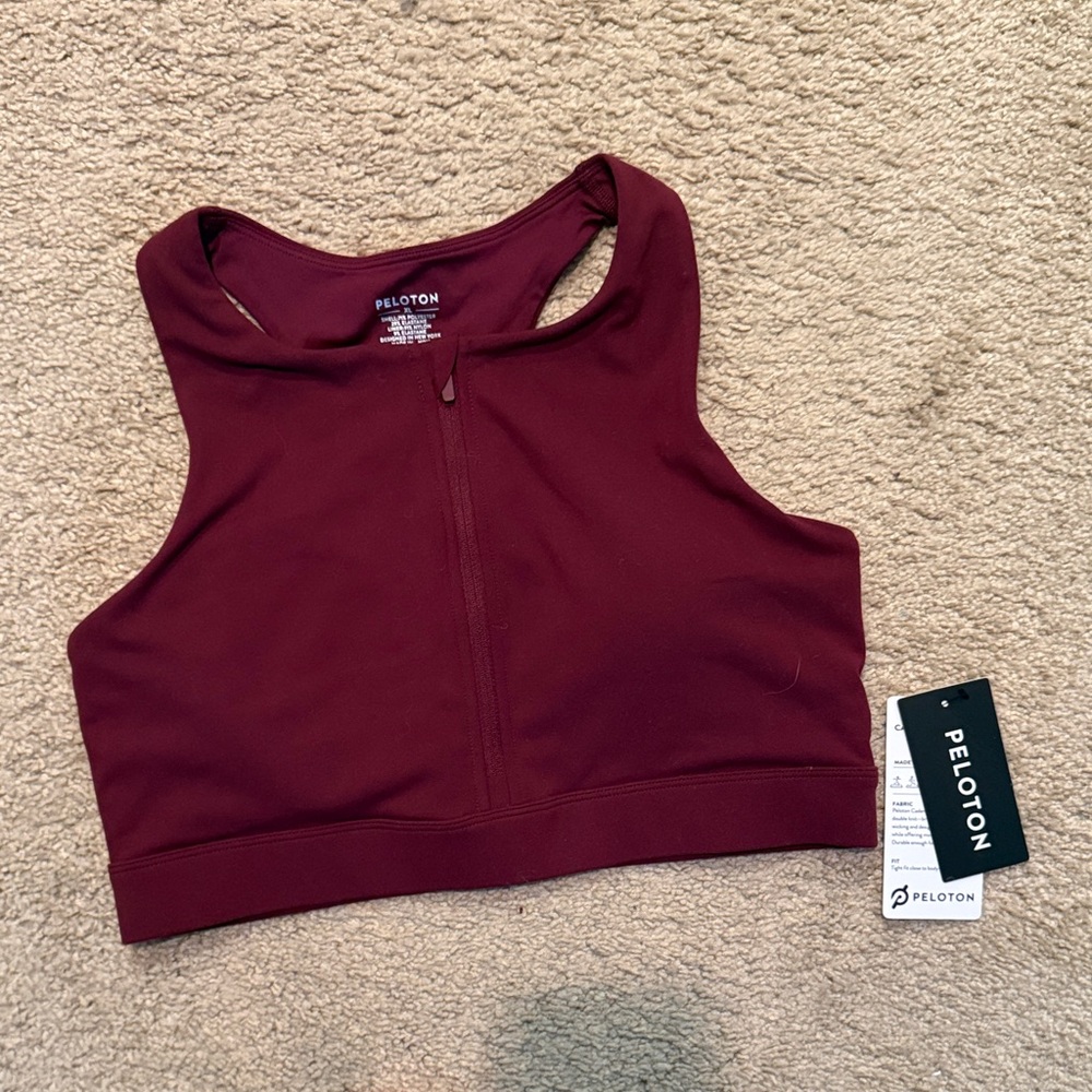 Peloton Deep Red Athletic Bra
